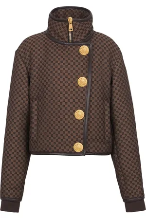 Balmain Veste crop à imprimé monogrammé