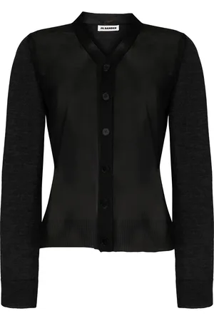 Jil Sander Cardigan ceinturé à effet de transparence