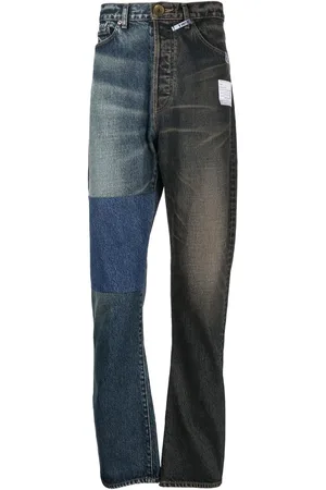 Maison Mihara Yasuhiro Jean bicolore à coupe droite