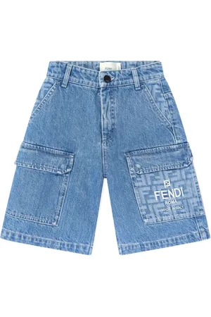 Fendi Short en jean à bandes monogrammées