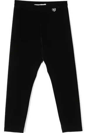 MONNALISA Legging en velours à plaque logo