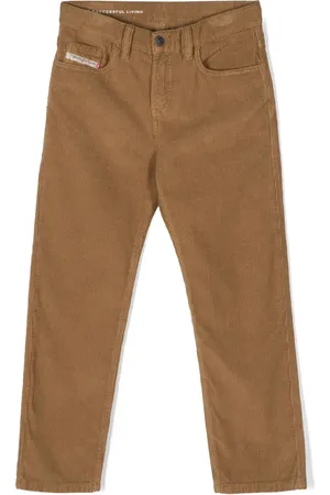 Diesel Pantalon en velours côtelé à patch logo