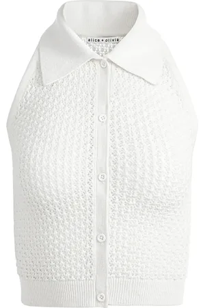 ALICE+OLIVIA Robe en crochet à col italien