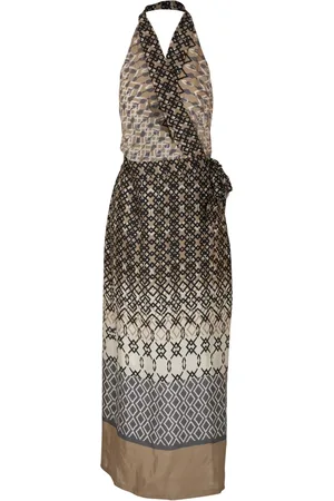 Brunello Cucinelli Robe imprimée à dos-nu