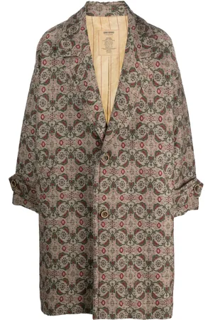 UMA WANG Manteau boutonné à imprimé graphique