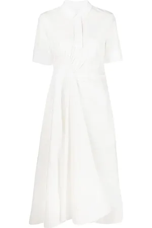 Jil Sander Robe-chemise mi-longue à fronces