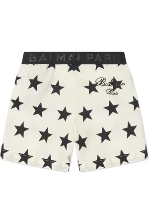 Balmain Short en coton à imprimé graphique