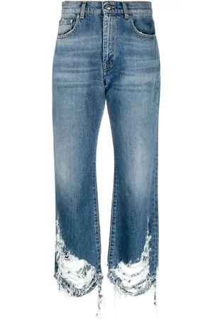 Stella McCartney Jean droit à effet usé