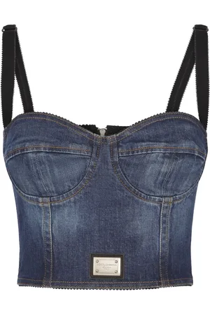 Dolce & Gabbana Haut en jean à plaque logo