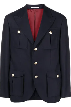 Brunello Cucinelli Blazer en laine mélangée à simple boutonnage