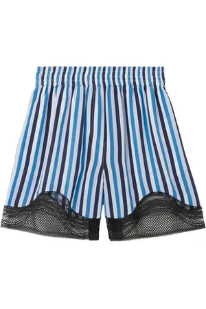 Burberry Short rayé à bords en dentelle