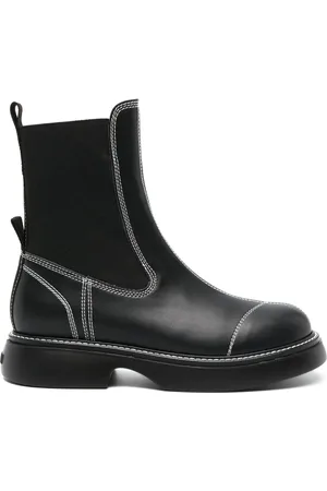 Ganni Bottines chelsea à coutures contrastantes