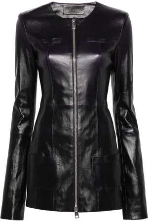 The Attico Veste en cuir à fermeture zippée