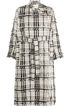 HENRIK VIBSKOV Imperméable frangé Midnight à carreaux