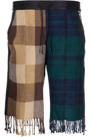 Marine Serre Short en laine à motif tartan