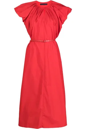 JUUN.J Robe mi-longue froncée à manches bouffantes