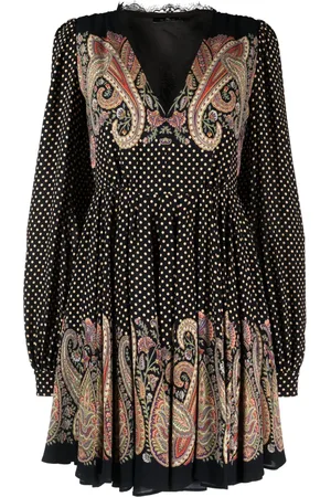 Etro Robe évasée bordée de dentelle à pois