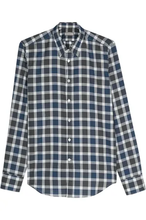 CANALI Chemise en coton à carreaux