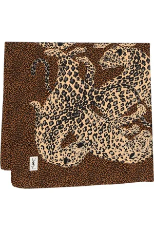 Saint Laurent Foulard en soie à imprimé léopard (années 1980)