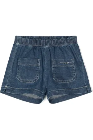 Il gufo Short en jean à logo brodé
