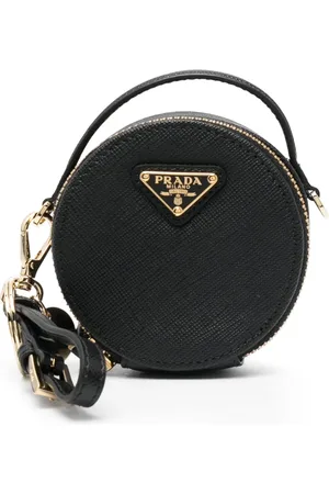 Prada Mini pochette en cuir Saffiano à logo émaillé