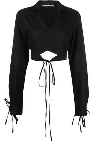 ANDREADAMO Blouse cache-cœur à coupe crop