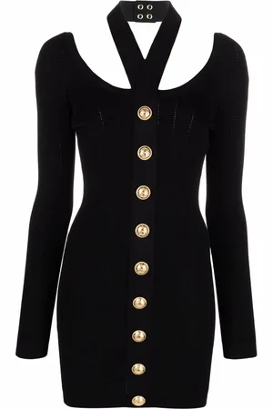 Balmain Robe en maille à dos ouvert
