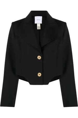 Patou Blazer crop en laine vierge mélangée