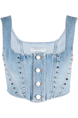 Alessandra Rich Haut crop à détails de clous