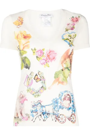 Dior T-shirt en coton à imprimé graphique (2005)