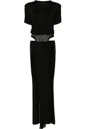 ALMAZ Robe longue Coupe à empiècements en dentelle
