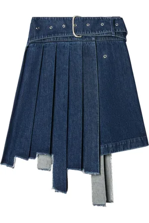 OFF-WHITE Jupe en jean asymétrique à plis
