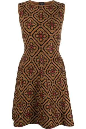 Etro Robe courte à fleurs en jacquard