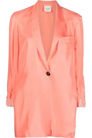 ALYSI Blazer en soie à simple boutonnage