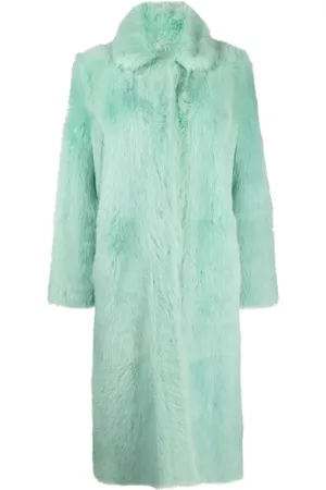 LISKA Manteau en peau lainée à simple boutonnage