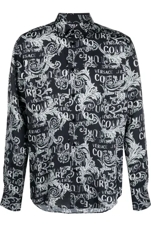 VERSACE Chemise à logo imprimé
