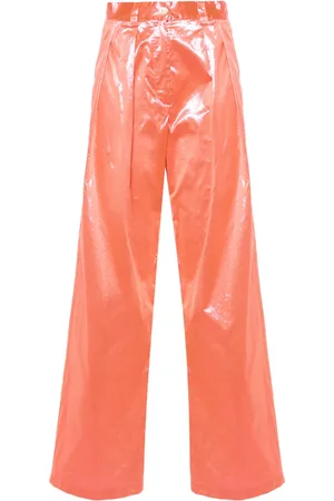 FORTE FORTE Pantalon droit à effet métallisé
