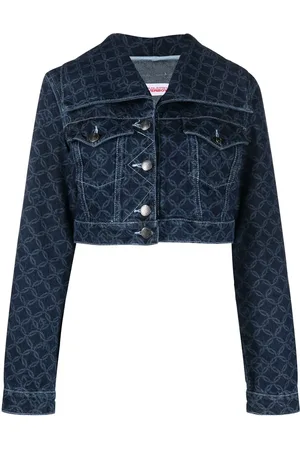 Charles Jeffrey Loverboy Veste courte en jean à imprimé monogrammé
