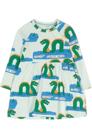 Mini Rodini Robe mi-longue à imprimé graphique Loch Ness