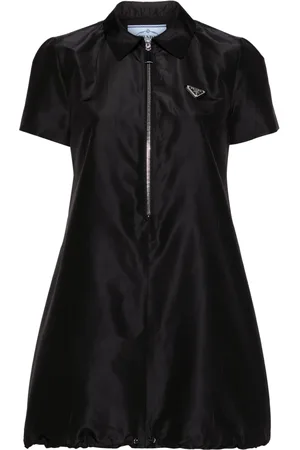 Prada Robe-chemise courte à logo émaillé