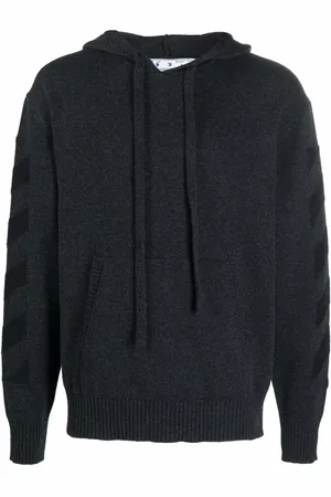 OFF-WHITE Hoodie en maille à rayures diagonales