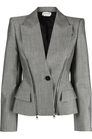Alexander McQueen Blazer en laine à détail de zips
