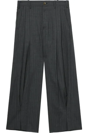 KHOKI Pantalon en laine à rayures