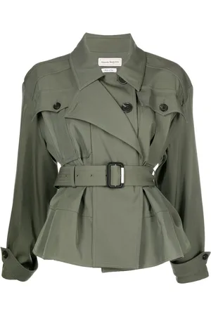 Alexander McQueen Veste ceinturée à ourlet péplum