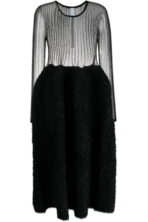 CFCL Robe mi-longue à effet de transparence