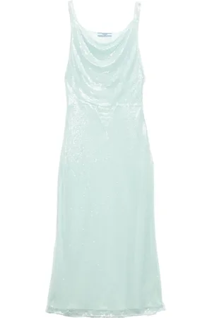 Prada Robe longue brodée de sequins