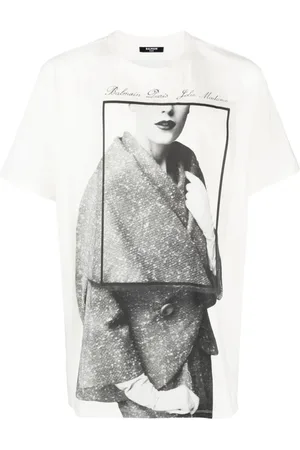 Balmain T-shirt en coton à imprimé graphique
