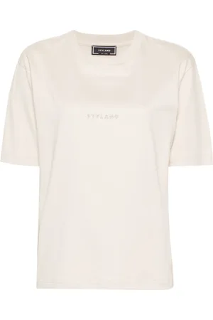 Styland T-shirt en coton biologique à logo imprimé