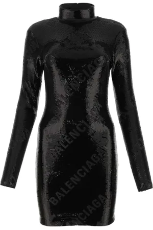 Balenciaga Robe courte à logo en sequins