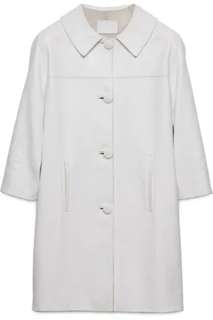 Prada Manteau en cuir à plaque logo